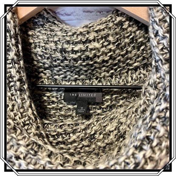 The Limited  Chunky Cowell Neck Gray and Black Long Sleeve Sweater Size … - Picture 3 of 10